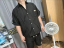 安初夏短袖t恤男士休閑套裝夏季新款潮流高級感一套搭配痞帥氣衣服男裝 黑色3件套【襯衫+T恤牛仔褲】 XL 曬單實拍圖