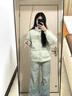 詩(shī)蒂淑羽絨棉服女學(xué)生小個(gè)子短款2025冬季新款純色免洗文靜優(yōu)雅棉襖外套 灰綠色 S 建議105斤以?xún)?曬單實(shí)拍圖