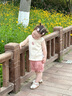 幼歌（YOUGE）夏季新款嬰幼兒可愛小兔寬松透氣花苞褲2025清涼短褲潮 粉色 90 cm 曬單實(shí)拍圖