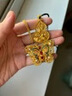 999足金包銀金色吊墜琺瑯花絲玲瓏花蝴蝶項鏈鍍金掛墜編繩禮物女 玲瓏花蝴蝶【吊墜+肖邦鏈】 曬單實拍圖
