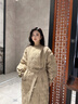 對白【杜鵑同款】90白鴨絨菱格長(cháng)款羽絨服女2025冬新款圍巾領(lǐng)外套 奶茶色 XS 曬單實(shí)拍圖