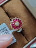 廷亮 向陽花 1.3克拉鴿血紅紅寶石戒指18K金鑲鉆石彩寶戒指 手寸留言(10至20號)現(xiàn)貨 曬單實(shí)拍圖