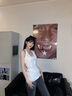 皓娥掛脖吊帶背心女夏季白色慵懶風(fēng)休閑外穿美式內搭松弛感無(wú)袖上衣 【白色】S 曬單實(shí)拍圖