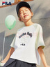 FILA KIDSx原田治聯(lián)名系列斐樂兒童套裝2025夏新款短袖短裙兩件套 標(biāo)準(zhǔn)白-WT 160 曬單實拍圖