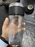 塔馳密司（TOUCH MISS）雙層玻璃杯高檔商務(wù)帶濾網(wǎng)泡茶杯測溫便攜車載辦公水杯茶水分離杯 沉穩(wěn)黑（禮盒包裝） 350ml 曬單實拍圖