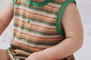 babylove嬰兒背心包屁衣夏季透氣衣服莫代爾無(wú)袖三角哈衣爬服條紋寶寶夏裝 曬單實(shí)拍圖
