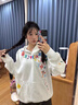 魯雅爾美式重磅印花連帽衛(wèi)衣女早秋季新款寬松設計感小眾高街上衣服情侶 白灰色 L 建議100斤到120斤 曬單實拍圖