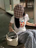 燦圖 美式甜辣風(fēng)刺繡純棉短袖t恤女夏季設(shè)計(jì)感五分半袖潮流正肩上衣服 白色 M 【建議105-120斤】 曬單實(shí)拍圖