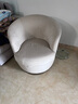 美克·美家（MarkorFurnishings） 浪漫星城法式單人布藝沙發(fā)椅U型旋轉靠背椅藍粉雙色可選 米色 曬單實(shí)拍圖