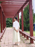 拉夏貝爾（La Chapelle）新中式國風改良漢服女2025新款夏季日常氣質小個子簡約T恤衫套裝 綠色 M 曬單實拍圖