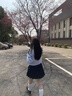 小野七天jk制服套裝襯衫水手服日系少女學(xué)生基礎(chǔ)款學(xué)院風(fēng)寬松百搭上衣女 霧中水色 長(zhǎng)袖+39CM紺色短裙 M 曬單實(shí)拍圖