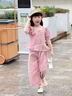 迪士尼寶寶女童套裝夏季2025新款洋氣時髦女寶寶韓范短袖兩件套兒童夏裝彩扣 粉色 120 建議110-120cm6-7歲cm 曬單實拍圖