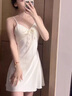 莫代爾性感睡衣女2025年春夏季新款純欲風(fēng)冰絲綢帶胸墊蕾絲吊帶睡裙睡袍 [絲綢款]奶黃色(睡裙+睡袍)2件套 XL 170(建議體重120-140斤) 曬單實(shí)拍圖
