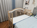 哈卡達（HAGADAY）嬰兒床無(wú)縫拼接床實(shí)木嬰兒兒童大床新生兒寶寶床 單床+10cm4D空氣床墊+天鵝白床圍 160*60cm 曬單實(shí)拍圖