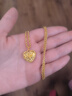 PINKBOX黃金吊墜女足金999牡愛心鈴鐺掛墜女友生日禮物老婆結(jié)婚紀念日禮 現(xiàn)貨 牡丹愛心吊墜 曬單實拍圖