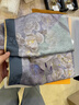 吳蠶里真絲絲巾禮盒桑蠶絲超大方巾絲綢披肩母親節(jié)禮物 超大方巾-青煙凝紫手工卷邊19姆 曬單實(shí)拍圖