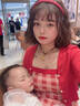 圣保美紅色格子吊帶連衣裙女夏季2025新款小個子韓版穿搭長裙子兩件套裝 套裝【紅色開衫+格紋吊帶裙】 S 碼 曬單實拍圖