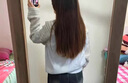相伊戀人毛衣女外穿針織衫25秋冬新款潮流外套慵懶風保暖圓領(lǐng)套頭拼接外衣 藍色【奶油顯瘦抗起球】 均碼 曬單實拍圖