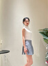 夢特嬌莫代爾棉吊帶背心女內(nèi)搭薄款緊身內(nèi)衣無袖打底衫半高領(lǐng)上衣四季款 曬單實拍圖