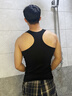 點(diǎn)悟工字背心男士純色棉運(yùn)動健身緊身跨欄夏季健美訓(xùn)練彈力二股筋汗衫 黑色 L （130-142斤）修身 曬單實(shí)拍圖
