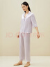 金三塔商場同款真絲睡衣女100%桑蠶絲優(yōu)雅蕾絲絲綢睡衣家居服情人節(jié)禮物 櫻花紫6258 XL 曬單實拍圖