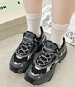 FILA FUSION斐樂(lè)潮牌BIANCO III厚底潮鞋女硬糖鞋三代 黑/煙灰珍珠-BS 36.5 曬單實(shí)拍圖