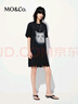 MO&Co.連衣裙2025夏新品接觸瞬間涼感短袖印花T恤裙MBE2DRST09 深鷗灰色 L 170 曬單實(shí)拍圖