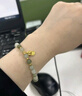 周六福（ZLF）  金鑲玉手鏈女足金暴富福牌和田青玉手串送女友 納福手串 曬單實(shí)拍圖
