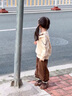 G.DUCKKIDS小黃鴨女童套裝春秋季2025新款洋氣兒童衣服中小童寶寶衛(wèi)衣兩件套 五朵花-棕色 80 尺碼建議6-9個月14-20斤 曬單實(shí)拍圖