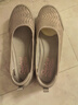 斯凱奇（Skechers）女鞋透氣蕾絲單鞋淺口一腳蹬平底鞋軟底舒適透氣旅游鞋100686 灰褐色/TPE 37 曬單實(shí)拍圖