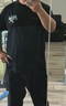 MMOPTOP男士T恤夏季美式高街寬松圓領(lǐng)半袖印花純棉短袖女M0029黑色3XL 曬單實拍圖