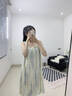 韓姿朵（Hanziduo）雙層紗布棉紗情侶睡衣女純棉吊帶睡裙夏季嬰兒紗綿綢男全棉家居服 3261女 L 曬單實(shí)拍圖
