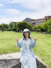 小野七天條紋雙層蕾絲拼接夏季半身裙女2025新款學(xué)生寬松小個(gè)長裙子a字裙 藍(lán)條紋 S [85-100斤] 曬單實(shí)拍圖