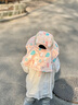眺德高兒童遮陽(yáng)帽夏季寶寶男童女童透氣網(wǎng)格太陽(yáng)帽戶外登山沙灘大帽檐 淺粉色 曬單實(shí)拍圖