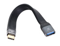 CY PD快充 FPC柔性短線(xiàn) 40GB雙頭Type-C USB4公對公USB3.1GEN2數據短線(xiàn)USB-C高速U型線(xiàn)240w充電數據 USB-C公對A母OTG（10gb） 13cm 曬單實(shí)拍圖