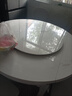 雅行巖板餐桌椅組合家用現(xiàn)代簡(jiǎn)約實(shí)木折疊可伸縮餐桌小戶型吃飯桌子 1.35一桌6椅（實(shí)木椅：帶轉(zhuǎn)盤(pán)） 曬單實(shí)拍圖