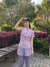 PHIGEER健身衣服女2025新款網(wǎng)孔透氣短袖瑜伽服高端專(zhuān)業(yè)跑步速干運動(dòng)套裝 粉紫兩件套（紫褲） M 【推薦90-108斤】 曬單實(shí)拍圖