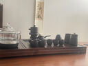唐豐茶具整套高檔茶臺燒水壺一體泡茶器全套功夫泡茶壺茶杯帶茶盤套裝 煙雨+璃明+如意黑舍得11頭配茶道 曬單實拍圖