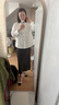 旅途原品（ltyp）涼感t恤女絲光棉60支造型T恤設計感純色簡(jiǎn)約寬松上衣秋季 荼白色 S （現貨） 曬單實(shí)拍圖