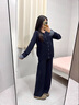 什靚孕婦裝套裝秋冬新款韓系格子寬松時(shí)尚減齡慵懶風(fēng)加厚毛衣兩件套 藏藍色 XL 曬單實(shí)拍圖