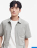 森馬（Semir）[商場(chǎng)同款]短袖襯衫男純棉襯衣內搭純色百搭2025夏季新款上衣 冷灰20543 S 曬單實(shí)拍圖