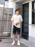 美羅邦 MELOBAN新中式中國(guó)風(fēng)休閑短褲男士夏季薄款撞色拼接寬松直筒五分中褲子潮 黑色 2XL 參考145-160斤左右 曬單實(shí)拍圖