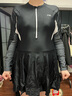 李寧（LI-NING）泳衣女連體裙式拼接撞色游泳衣顯瘦保守泳裝087 黑灰 XXXL  曬單實(shí)拍圖