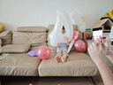 新新精藝 生日?qǐng)鼍安贾门⑸諝馇蜓b飾兒童桌飄寶寶周歲生日快樂粉色 曬單實(shí)拍圖