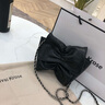 CinvaiKrose輕奢迷你斜挎包女2025新款蝴蝶結(jié)單肩鏈條包腋下包七夕情人節(jié)禮物 黑色送女友老婆禮物走心 曬單實(shí)拍圖