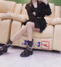 VOIC厚底馬丁靴女秋季新款英倫風(fēng)中筒靴珍珠鏈條厚底小短靴 黑色 36 曬單實(shí)拍圖