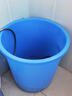 Supercloud(舒蔻) 大水桶塑料垃圾桶大號儲水桶圓形帶蓋 100L藍 曬單實(shí)拍圖