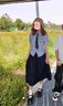 緋垚兩件套裝jk制服女夏季韓系條紋襯衫短袖上衣學(xué)院風(fēng)高腰半身裙子 兩件套-帶領(lǐng)帶【襯衫+半身裙】 M 建議91-105左右穿 曬單實拍圖