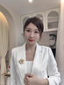 HKHL 滿鉆櫻花胸針女士珍珠胸花高檔禮服西裝別針絲巾扣女生生日禮物 滿鉆櫻花胸針 曬單實(shí)拍圖