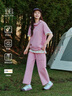 KOLON SPORT/可隆梭織褲 女子戶外運(yùn)動(dòng)防風(fēng)防曬防潑水微哈倫闊腿褲 LKLP5MT582-PK 粉紅 M 165/74A 曬單實(shí)拍圖